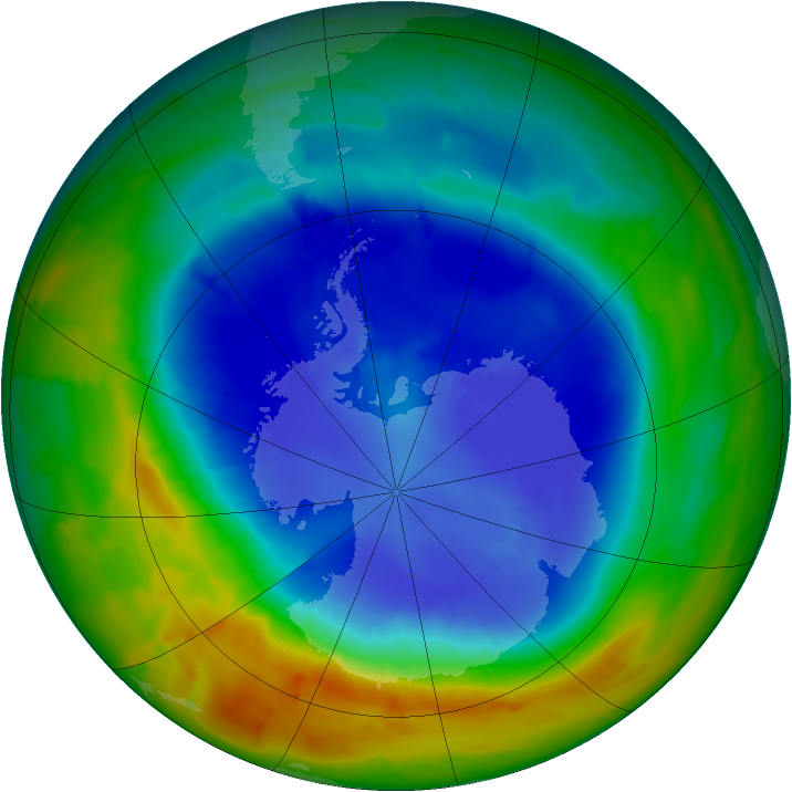 Antarctic ozone map for 08 September 2012